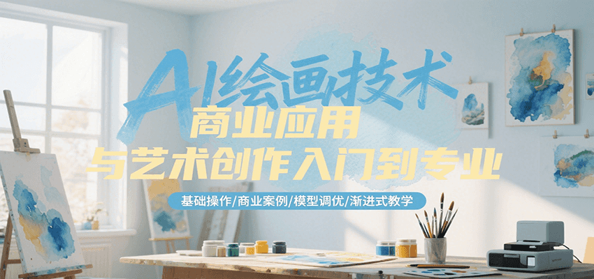 AI绘画技术商业应用与艺术创作入门到专业，基础操作/商业案例/模型调优/渐进式教学-宇文网创