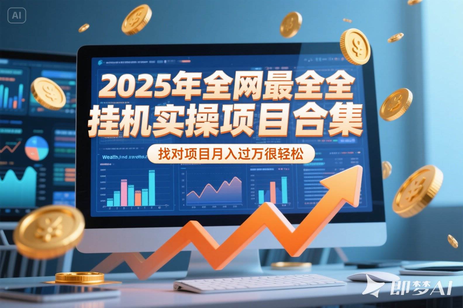 2025年挂机实操项目实操演练，挂机类型，AI直播类型，轻资产创业类型…-宇文网创
