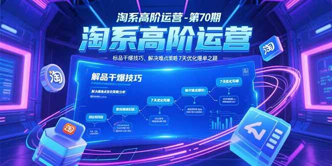 淘系高阶运营-第70期，标品干爆技巧，解决难点策略，大佬操盘方法-宇文网创