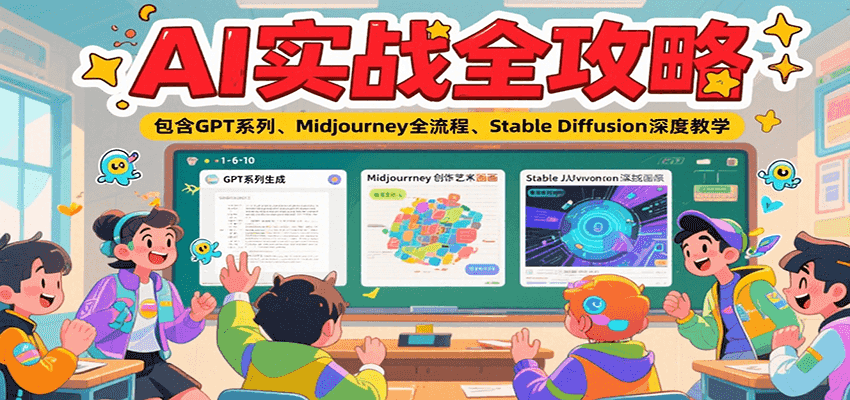 AI实战全攻略，包含GPT系列、Midjourney全流程、Stable Diffusion深度教学-宇文网创