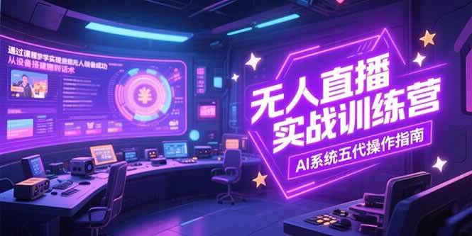 无人直播实操训练营，从设备搭建到话术，AI系统五代操作指南(7月更新)-宇文网创