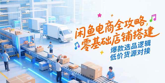 闲鱼电商全攻略，零基础店铺搭建，爆款选品逻辑，低价货源对接-宇文网创