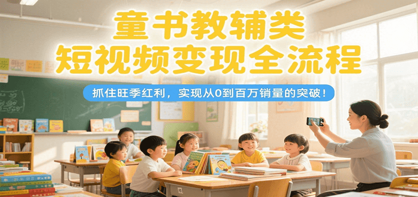 童书教辅类短视频变现全流程，抓住旺季红利，实现从0到百万销量的突破！-宇文网创