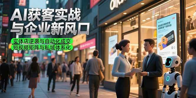 AI获客实战与企业新风口，实体店逆袭与自动化成交 短视频矩阵与私域体系化-宇文网创