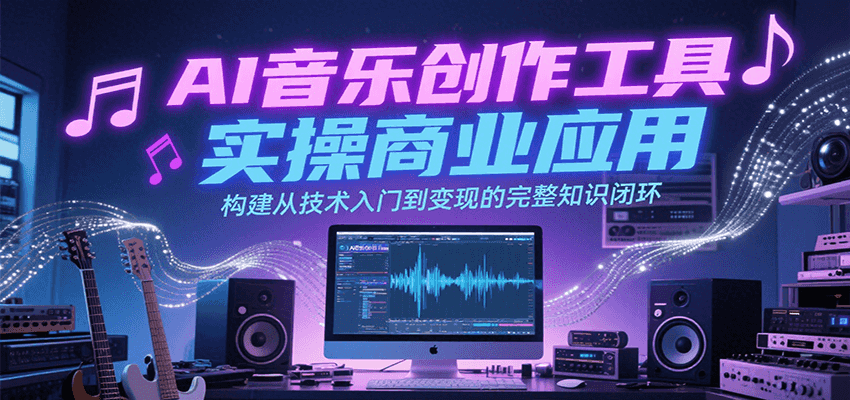 AI音乐创作工具实操商业应用，构建从技术入门到变现的完整知识闭环-宇文网创