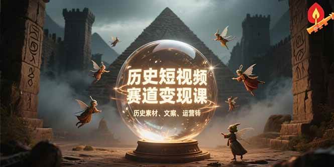 历史短视频赛道变现课，百集素材库应用，文案剪辑技巧，账号运营全案-宇文网创
