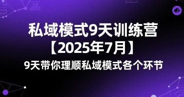 私域模式9天训练营【2025年7月】​9天带你理顺私域模式各个环节-宇文网创
