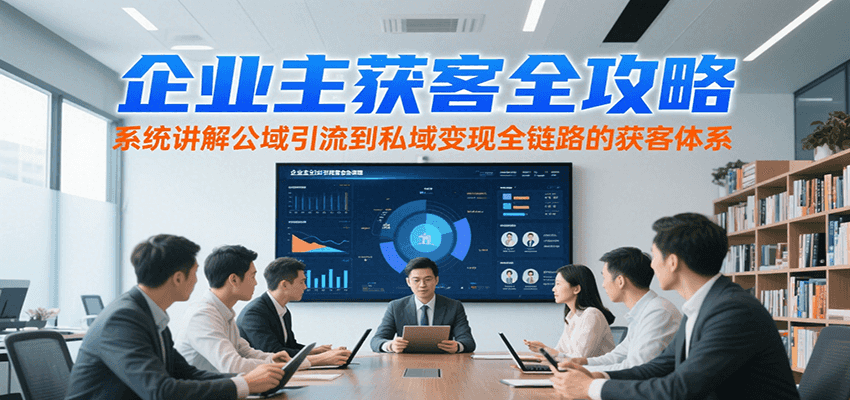 企业主获客全攻略，系统讲解公域引流到私域变现全链路的获客体系-宇文网创