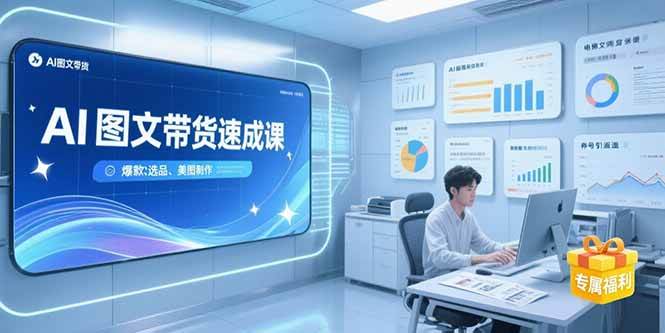 AI图文带货速成课，养号引流秘籍，爆款选品策略，美图制作全流程-宇文网创