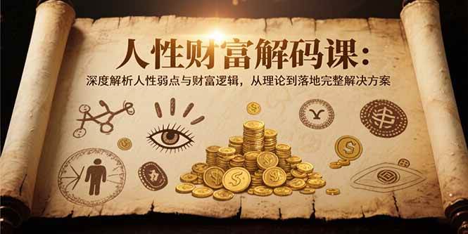 人性财富解码课6.0：深度解析人性弱点与财富逻辑，理论到落地完整解决方案-宇文网创