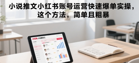 小说推文小红书账号运营快速爆单实操，这个方法，简单且粗暴-宇文网创