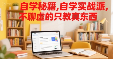 自学秘籍，自学实战派，不聊虚的只教真东西-宇文网创