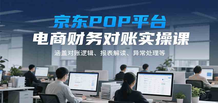 京东POP平台电商财务对账实操课，涵盖对账逻辑、报表解读、异常处理等-宇文网创
