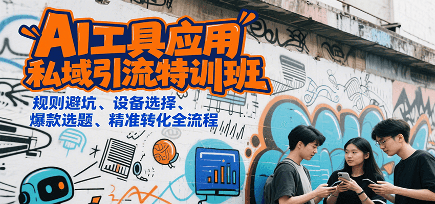 AI工具应用私域引流特训班，规则避坑、设备选择、爆款选题、精准转化全流程-宇文网创