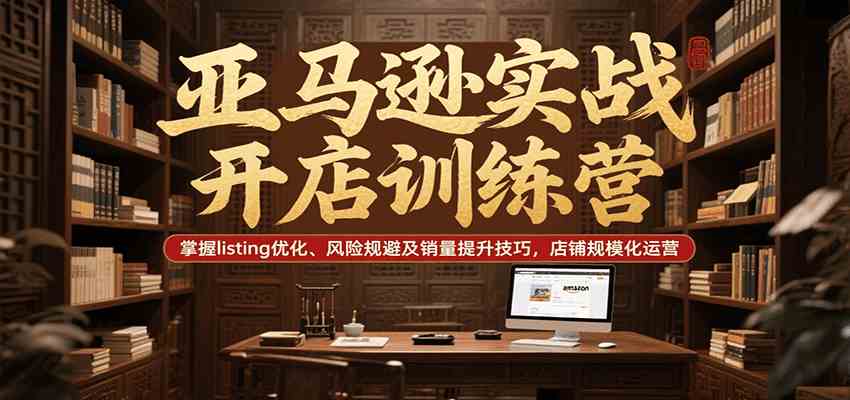 亚马逊实战开店训练营，掌握listing优化、风险规避及销量提升技巧，店铺规模化运营-宇文网创