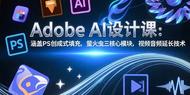 Adobe AI设计课：涵盖PS创成式填充，萤火虫三核心模块，视频音频延长技术-宇文网创