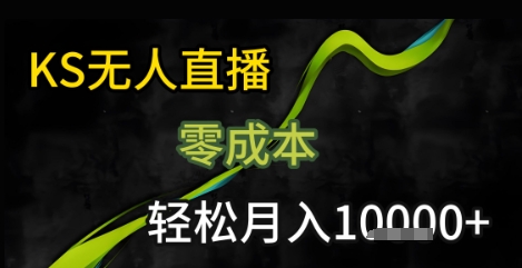 KS无人直播25年最新玩法，只需一部手机，轻松月入1W+【揭秘】-宇文网创