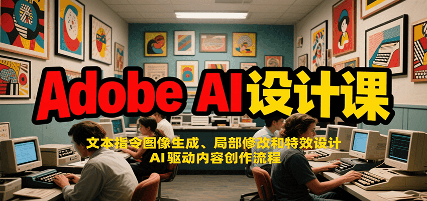 Adobe AI设计课：文本指令图像生成、局部修改和特效设计，AI驱动内容创作流程-宇文网创