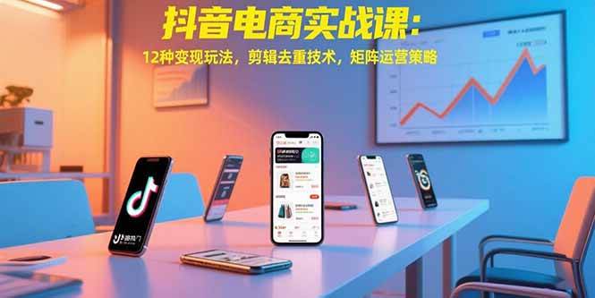 抖音电商实战课：12种变现玩法，剪辑去重技术，矩阵运营策略-宇文网创