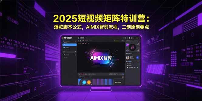 2025短视频矩阵特训营：爆款脚本公式，AIMIX智剪流程，二创原创要点-宇文网创