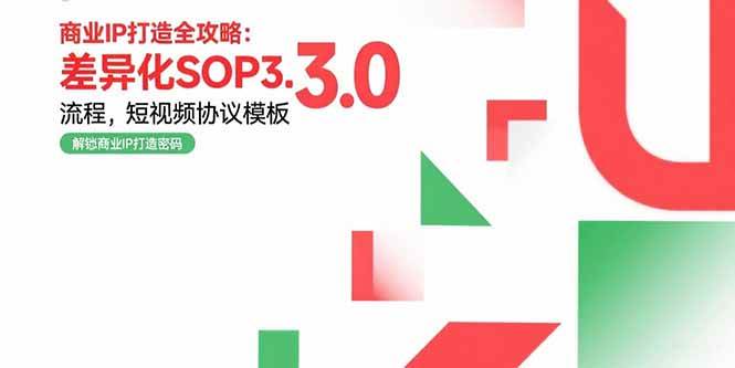 商业IP打造全攻略：差异化SOP3.0流程，短视频协议模板，婚恋项目实战案例-宇文网创