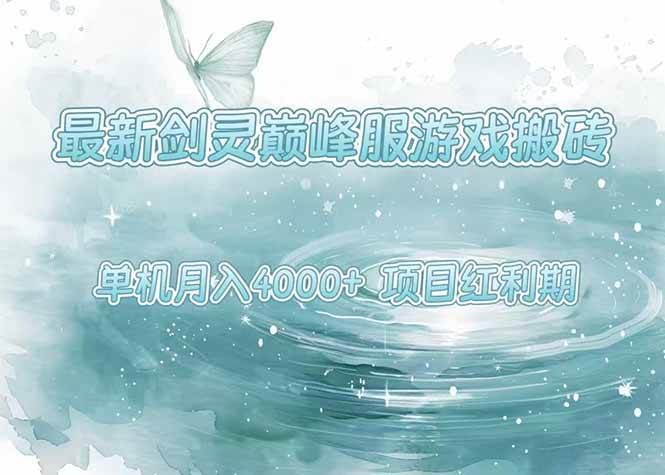 最新剑灵巅峰服游戏搬砖，项目红利期，单机稳定4000+操作简单好上手-宇文网创