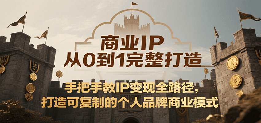 商业IP从0到1完整打造，手把手教IP变现全路径，打造可复制的个人品牌商业模式-宇文网创
