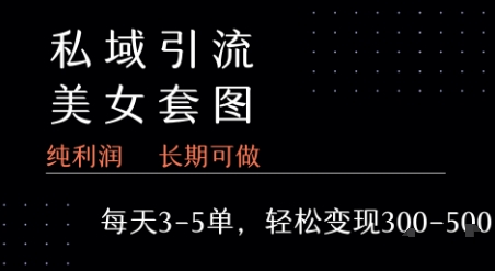 私域卖套图每天3-5单   每单利润99-2张+-宇文网创