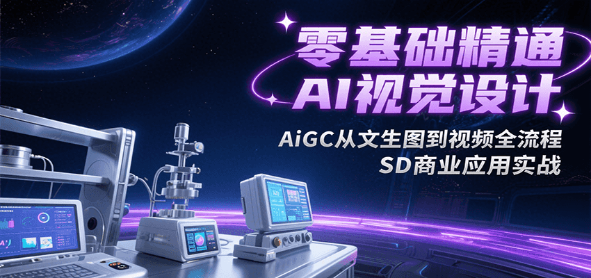 零基础精通AI视觉设计，AiGC从文生图到视频全流程，SD商业应用实战-宇文网创