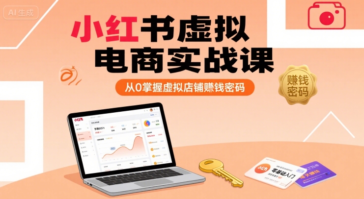 小红书虚拟电商实战课，从0掌握虚拟店铺賺钱密码-宇文网创