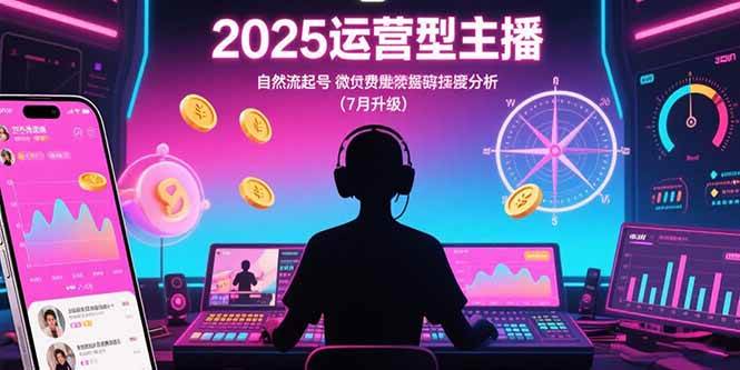 2025运营型主播：自然流起号，微付费投放技巧，罗盘数据深度解析(7月更新)-宇文网创