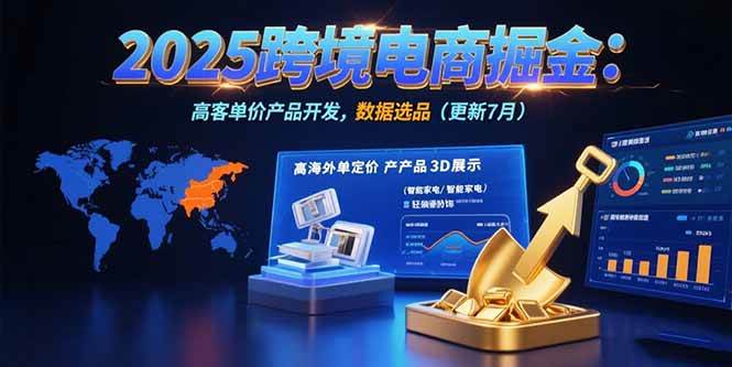2025跨境电商掘金：蓝海市场定位，高客单价产品开发，数据选品(更新7月)-宇文网创