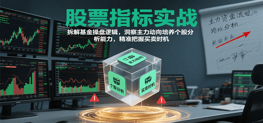 股票指标实战，拆解基金操盘逻辑，洞察主力动向培养个股分析能力，精准把握买卖时机-宇文网创