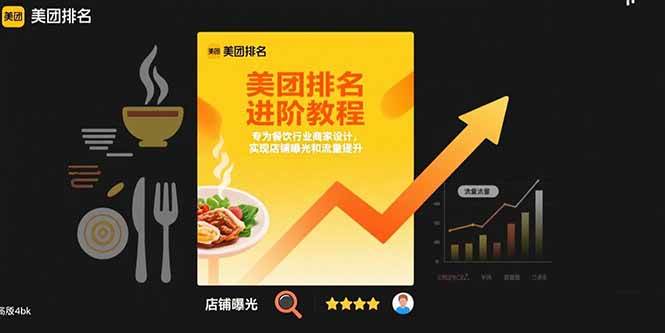 美团排名进阶教程：专为餐饮行业商家设计，实现店铺曝光和流量提升-宇文网创