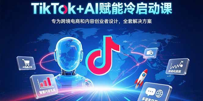 TikTok+AI赋能冷启动课：专为跨境电商和内容创业者设计，全套解决方案-宇文网创