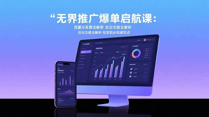 无界推广爆单启航课：流量分发算法解密 后台功能全解析 投放前必知避坑点-宇文网创