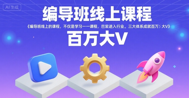 编导班线上课程，不仅是学习一门课程，更是进入一个行业，三大体系成就百万大V-宇文网创