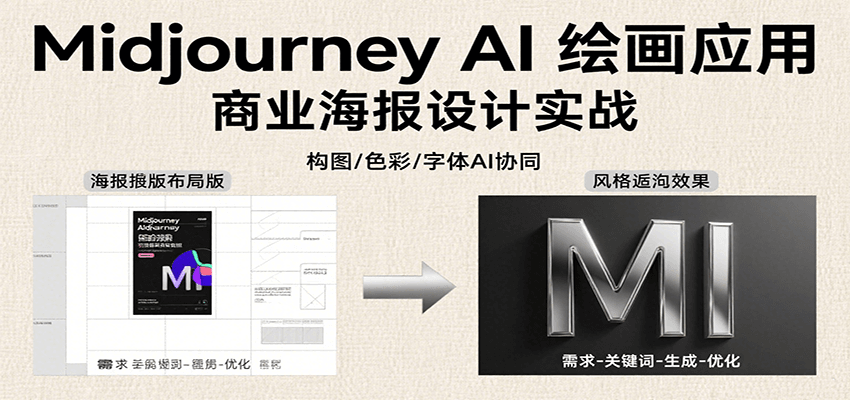 Midjourney AI绘画应用，关键词指令解析、漫画头像制作、海报设计、3D人物生成等-宇文网创