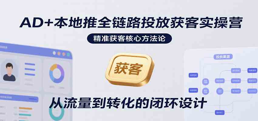 AD+本地推全链路投放获客实操营，快速掌握精准获客技巧，当天投放当天转化高效营销-宇文网创