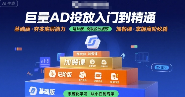 巨量AD投放入门到精通，基础版+进阶版+加餐课-宇文网创