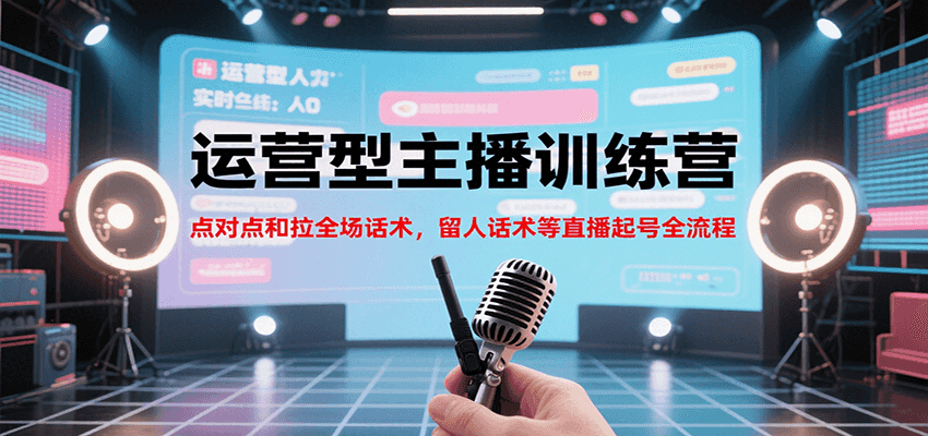 运营型主播训练营，点对点和拉全场话术，留人话术等直播起号全流程（更新8月）-宇文网创