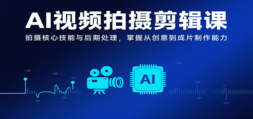 AI视频拍摄剪辑课，拍摄核心技能与后期处理，掌握从创意到成片制作能力-宇文网创