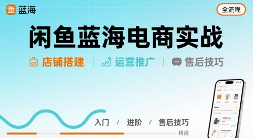 闲鱼蓝海电商实战，店铺搭建运营售后全流程-宇文网创