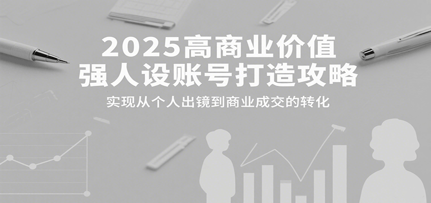 2025高商业价值强人设账号打造攻略，实现从个人出镜到商业成交的转化-宇文网创