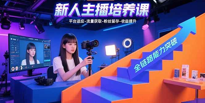 新人主播培养课：平台适应-流量获取-粉丝留存-收益提升 全链路能力突破-宇文网创