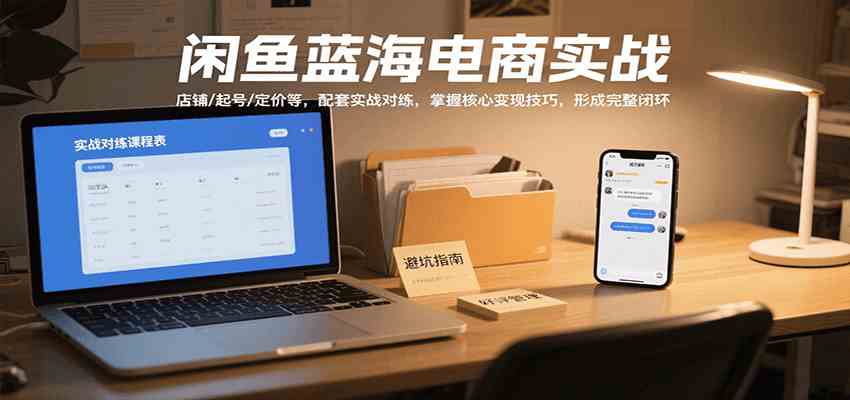 闲鱼蓝海电商实战，涵盖店铺、起号、定价等，配套实战对练，掌握核心变现技巧-宇文网创