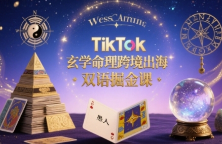 TikTok玄学命理跨境出海双语掘金课，手把手教你用命理知识精准直击海外用户痛点-宇文网创