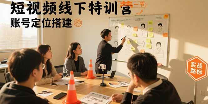 短视频线下特训营：账号定位搭建/口播号拍摄剪辑/直播间流量入口/变现实战-宇文网创