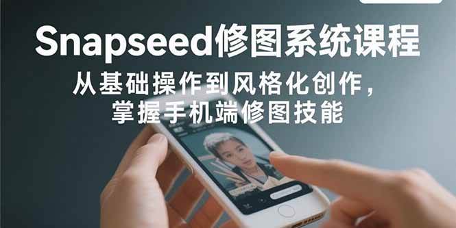 Snapseed修图系统课程：从基础操作到风格化创作，掌握手机端修图技能-宇文网创