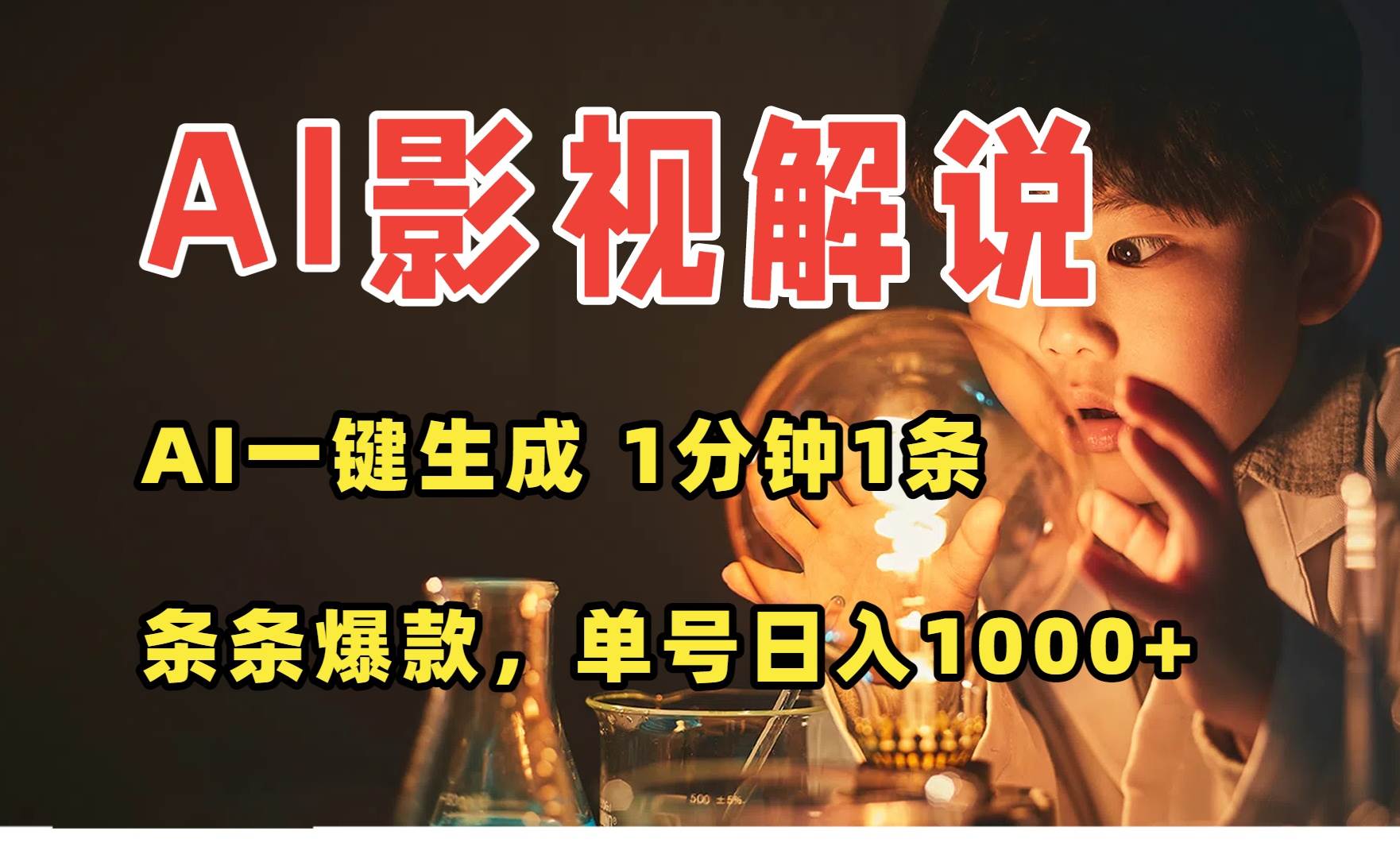 AI一键生成影视解说视频，无需剪辑1分钟1条，条条爆款，多平台变现日入…-宇文网创